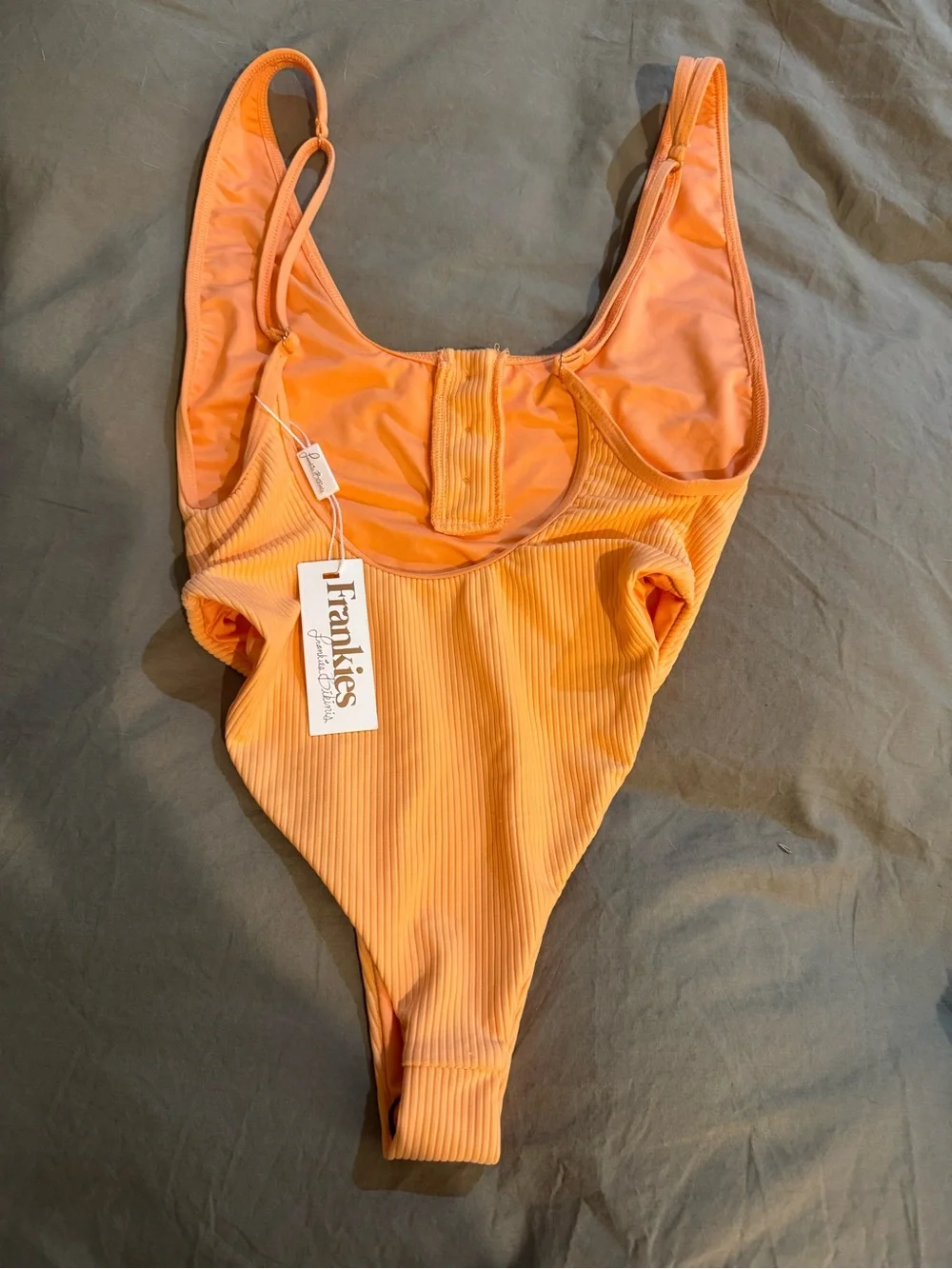 NWT Frankie's Bikinis Adele Peach Orange One-Piece - Small